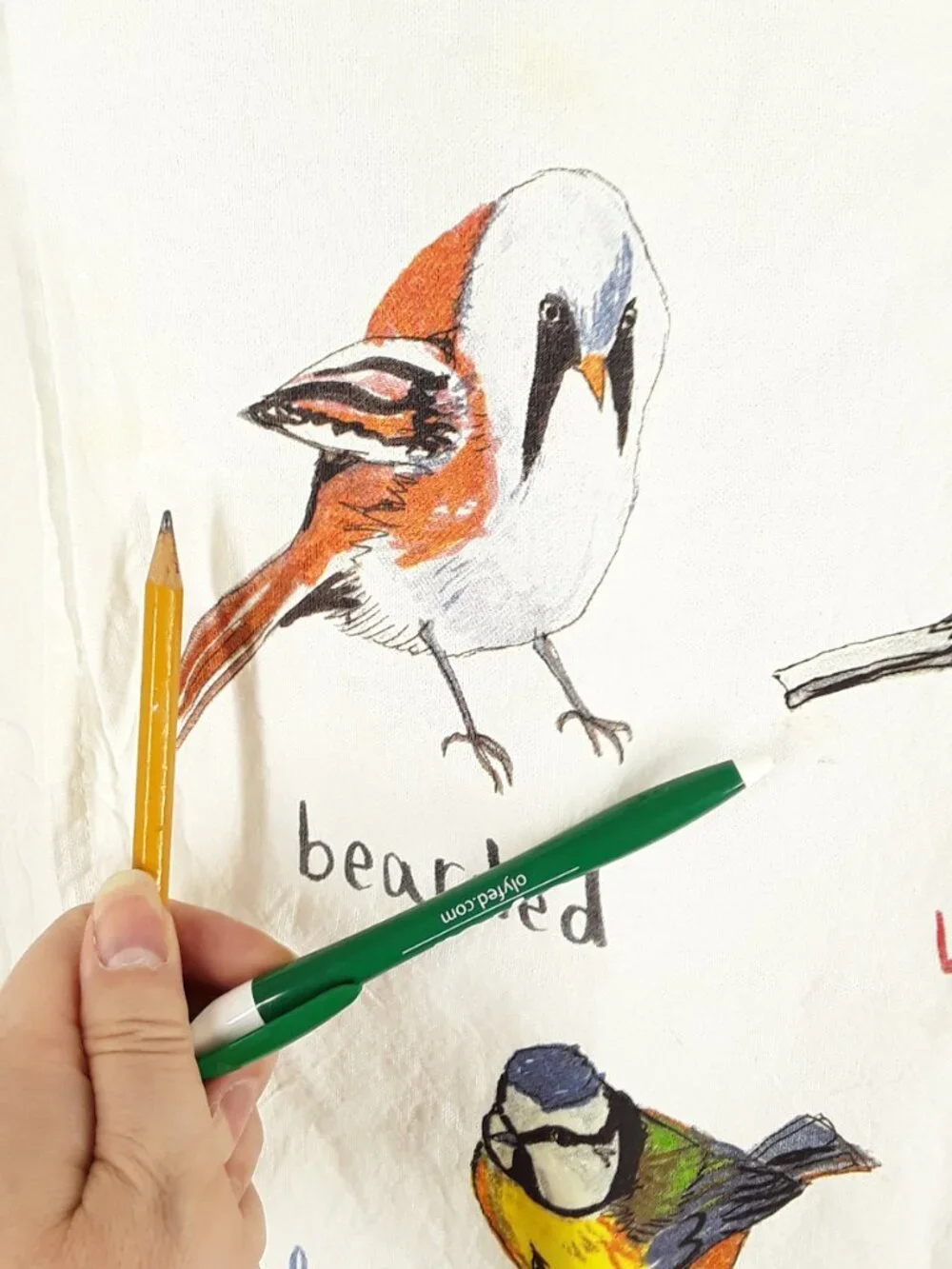 Used Bird Watcher Tea Dish Towels, Novelty Gag Gift, by Sarah Edmonds, cotton